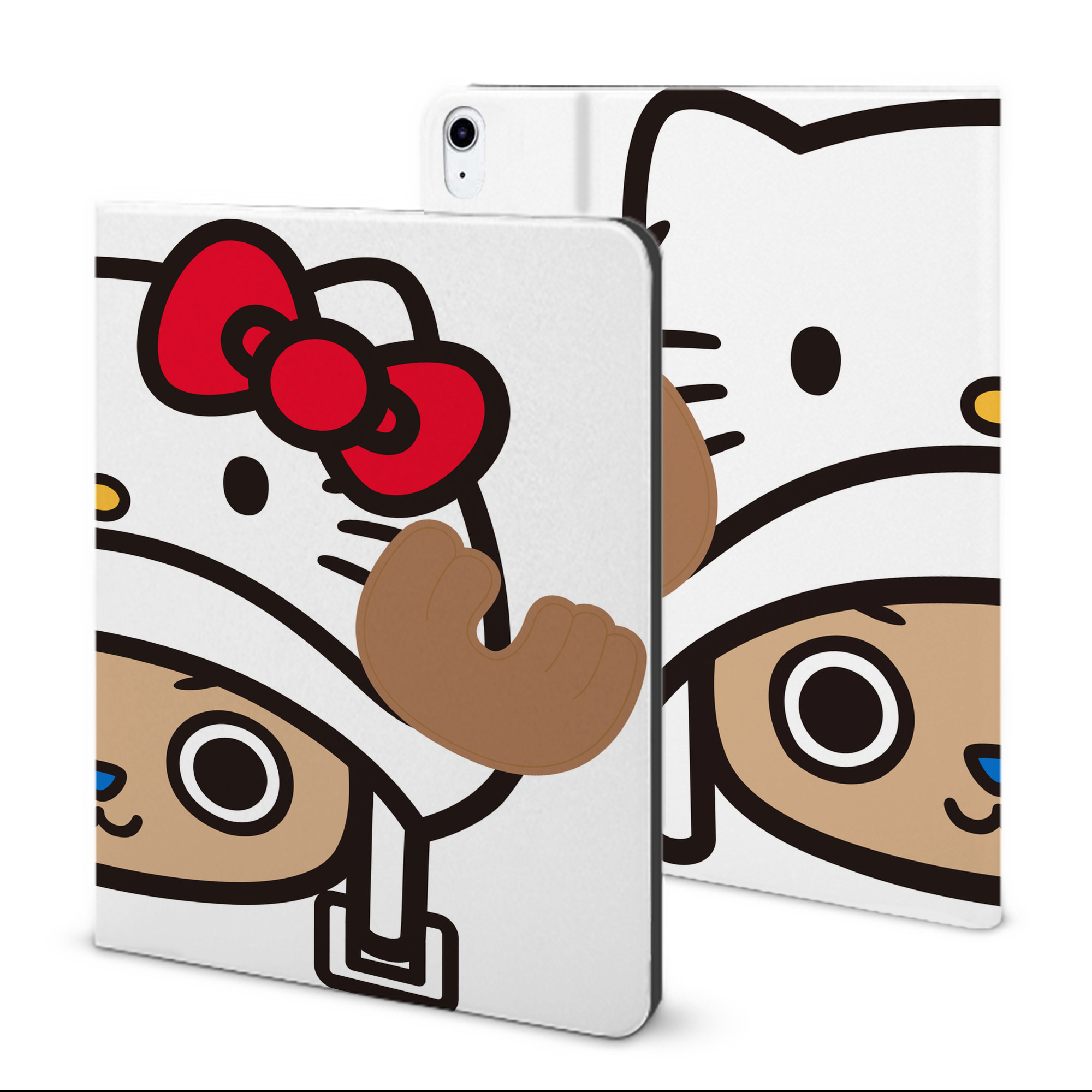 （画像用） Hello Kitty ハローキティ IPad ケース ブック型 PUレザー TPU 耐衝撃 軽量 薄型 ペン収納なし 全面保護 IPad 各モデル対応